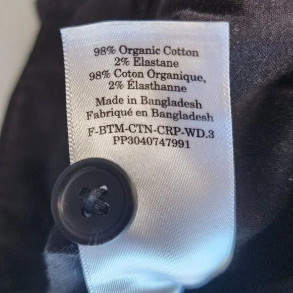 Everlane The Organic Cotton Wide-Leg Twill Black High Rise Pants Womens 8 - Picture 7 of 8